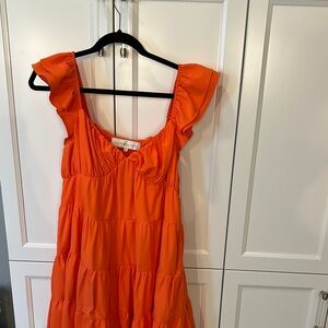 Orange Ruffled Dress